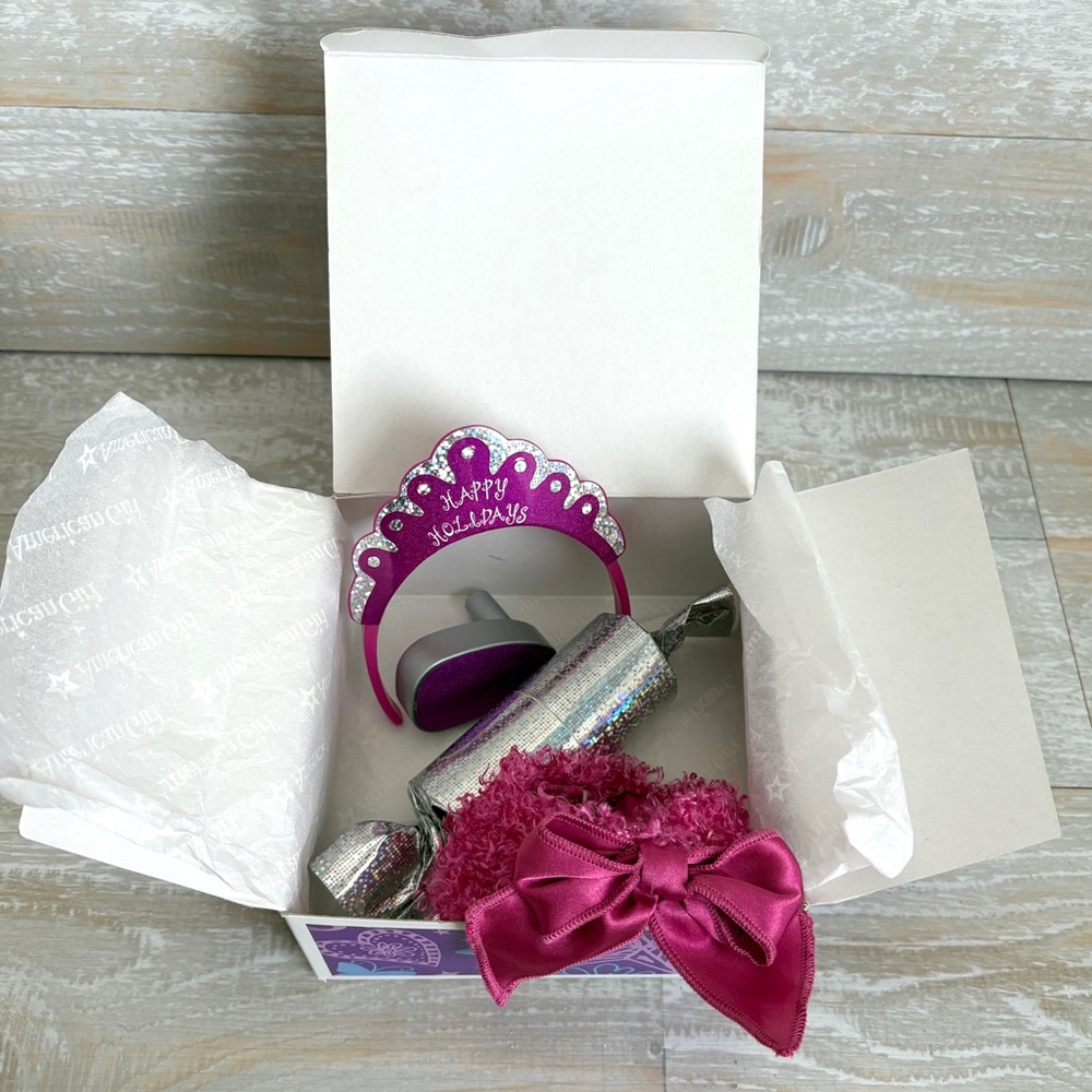 American Girl Sweet Sequins Holiday Party Accessories Faux-Fur Collar Tiara